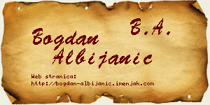 Bogdan Albijanić vizit kartica